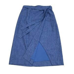 Banana Republic Size 8 Wrap Midi Skirt | Chambray Blue, NWT, Minimalist Capsule